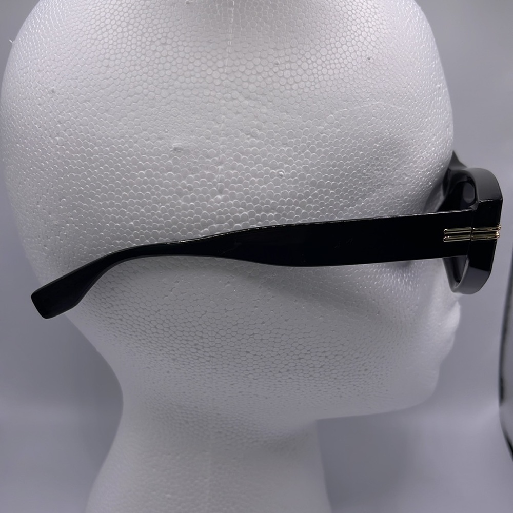 chunky Black Gold Accent Fashion Sunglasses - Picture 9 of 9